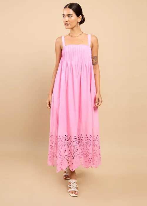 Little Mistress Pink Embroidered Hem Midaxi Dress Vicky Pattison EDIT - 10 Image 1