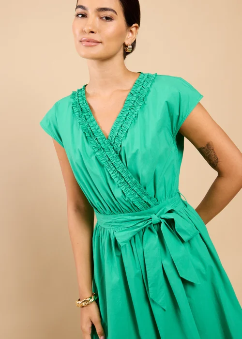Little Mistress Green Frill Detail Midaxi Dress - 10 Image 3
