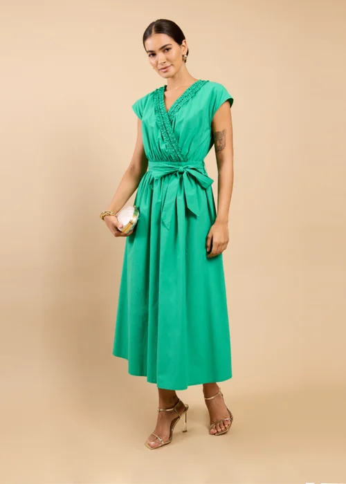 Little Mistress Green Frill Detail Midaxi Dress - 10 Image 1