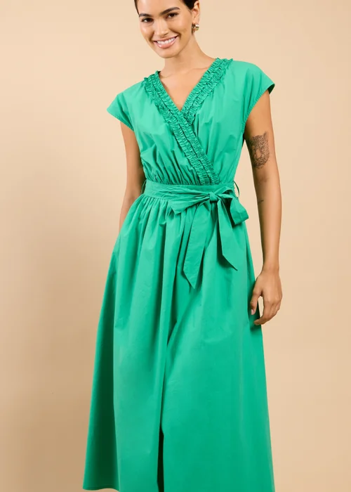 Little Mistress Green Frill Detail Midaxi Dress - 10 Image 4