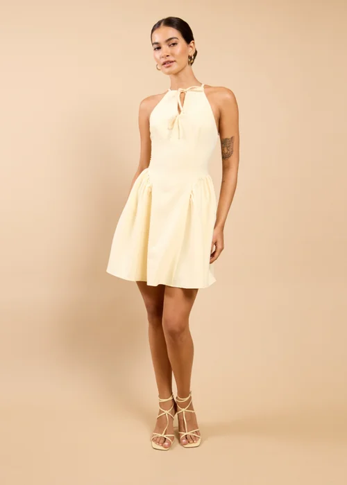 Little Mistress Lemon Tie Detail Mini Dress - 14 Image 1
