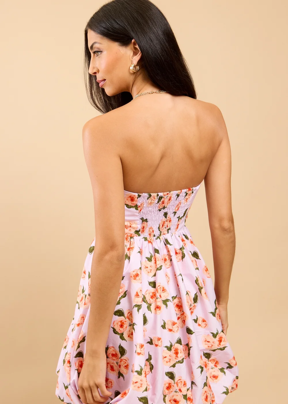 Little Mistress Lilac Floral Print Bandeau Mini Dress - 8 Image 2