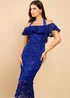 Little Mistress Blue Crochet Bardot Midaxi Dress - 18 Image 4