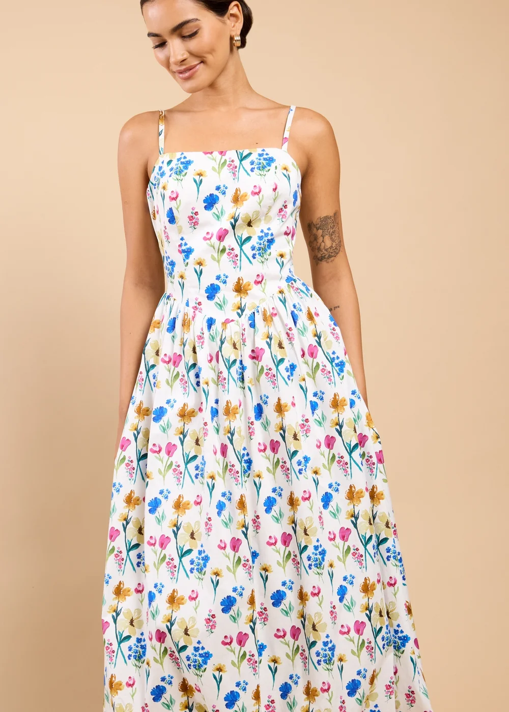 Little Mistress Floral Print Balloon Hem Midaxi Dress Vicky Pattison EDIT - 8 Image 4