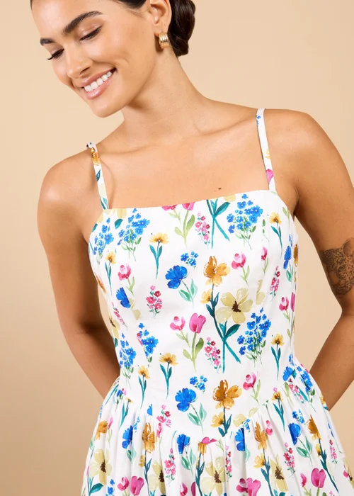 Little Mistress Floral Print Balloon Hem Midaxi Dress Vicky Pattison EDIT - 8 Image 3