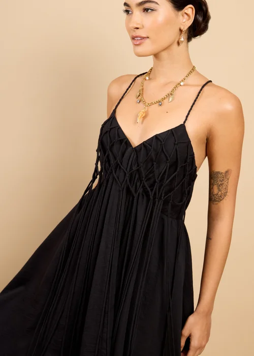Little Mistress Black Tassel Midaxi Dress - 16 Image 3