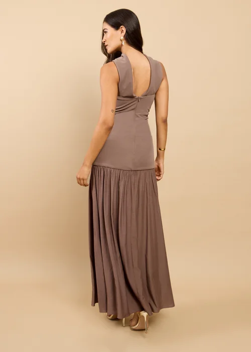 Little Mistress Mink Dropped Waist Maxi Dress - 8 Image 2