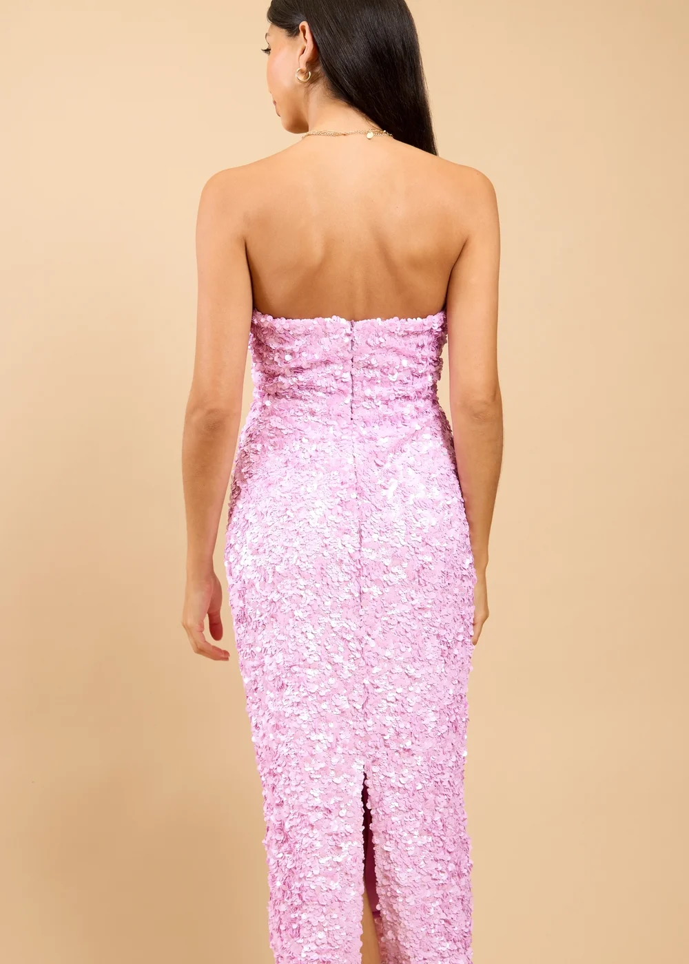 Little Mistress Pink Sequin Midaxi Dress - 8 Image 2