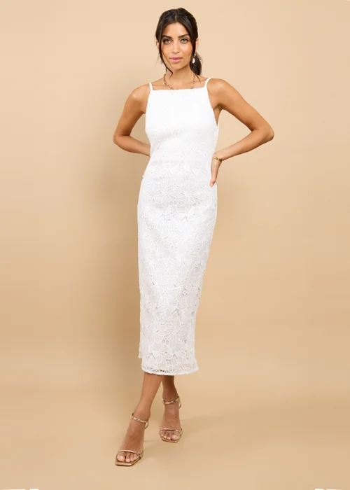Little Mistress White Crochet Midaxi Dress - 8 Image 1