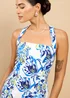 Little Mistress Blue Floral Print Halterneck Midaxi Dress - 14 Image 3