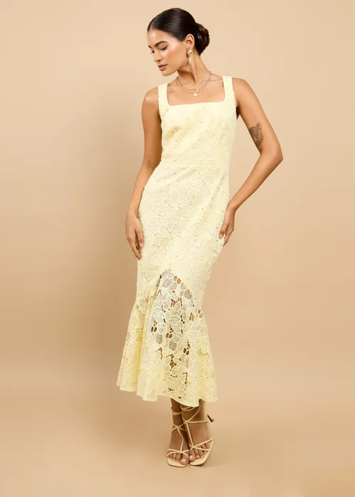 Little Mistress Lemon Crochet Midaxi Dress - 18 Image 1