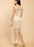 Little Mistress Champagne Sequin Maxi Dress - 14 Image 2