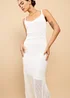 Little Mistress White Crochet Midaxi Dress - M Image 4
