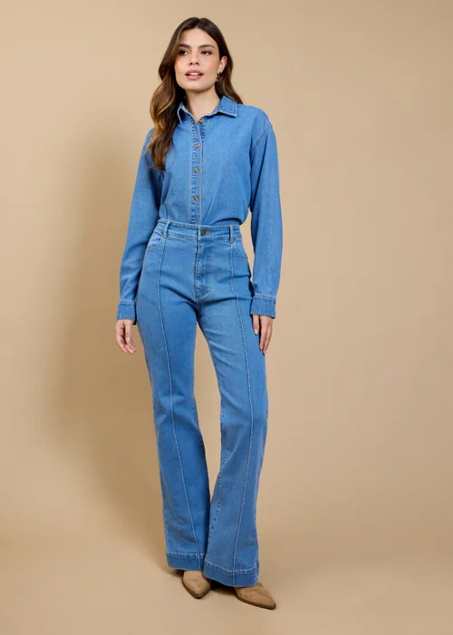 Little Mistress Blue Wide Leg Jeans Vicky Pattison EDIT - 14 Image 1