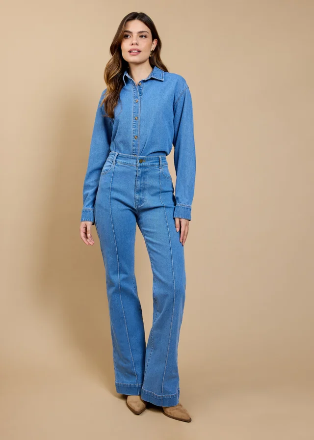 Little Mistress Blue Wide Leg Jeans Vicky Pattison EDIT