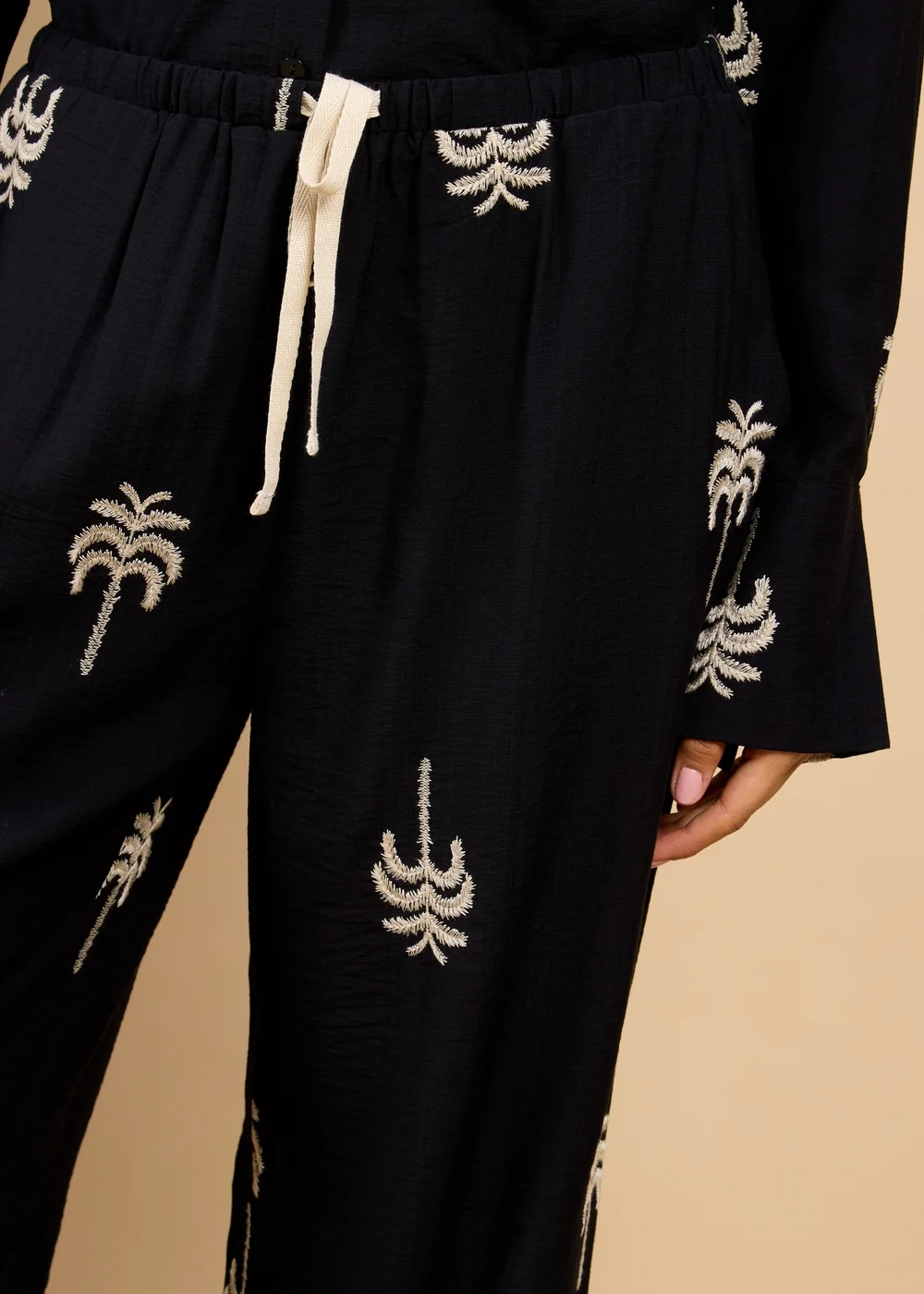 Little Mistress Black Embroidered Trousers Vicky Pattison EDIT - S Image 3