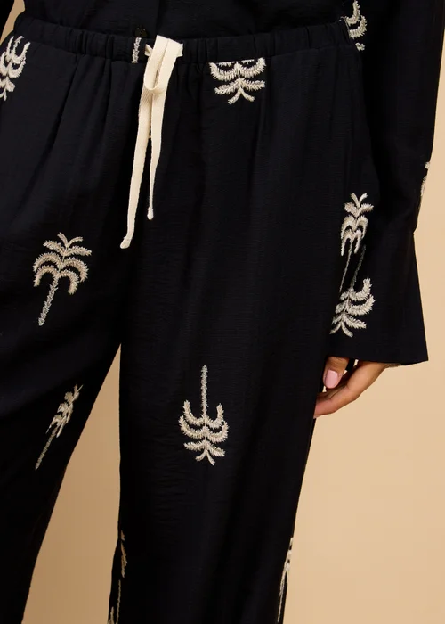 Little Mistress Black Embroidered Trousers Vicky Pattison EDIT - S Image 3