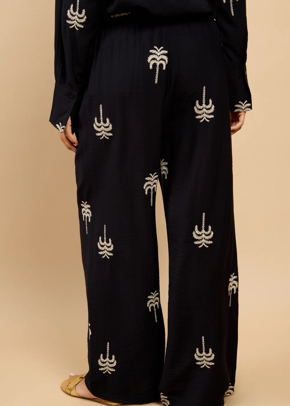 Little Mistress Black Embroidered Trousers Vicky Pattison EDIT - S Image 2