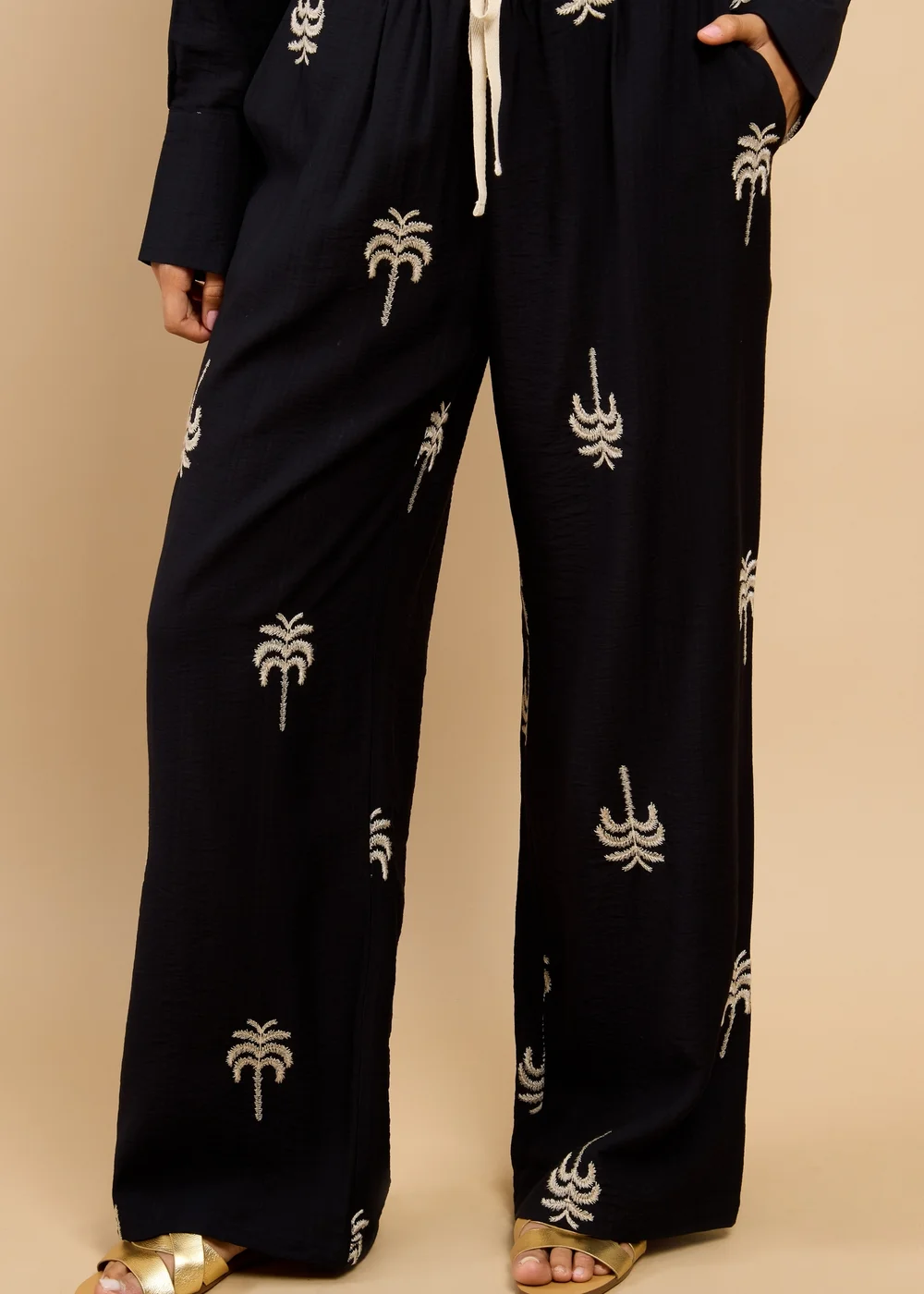 Little Mistress Black Embroidered Trousers Vicky Pattison EDIT - S Image 4