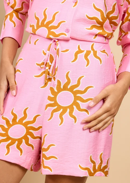 Little Mistress Pink Sun Print Shorts Vicky Pattison EDIT - S Image 3