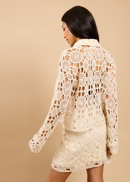 Little Mistress Beige Crochet Shirt - 14 Image 2
