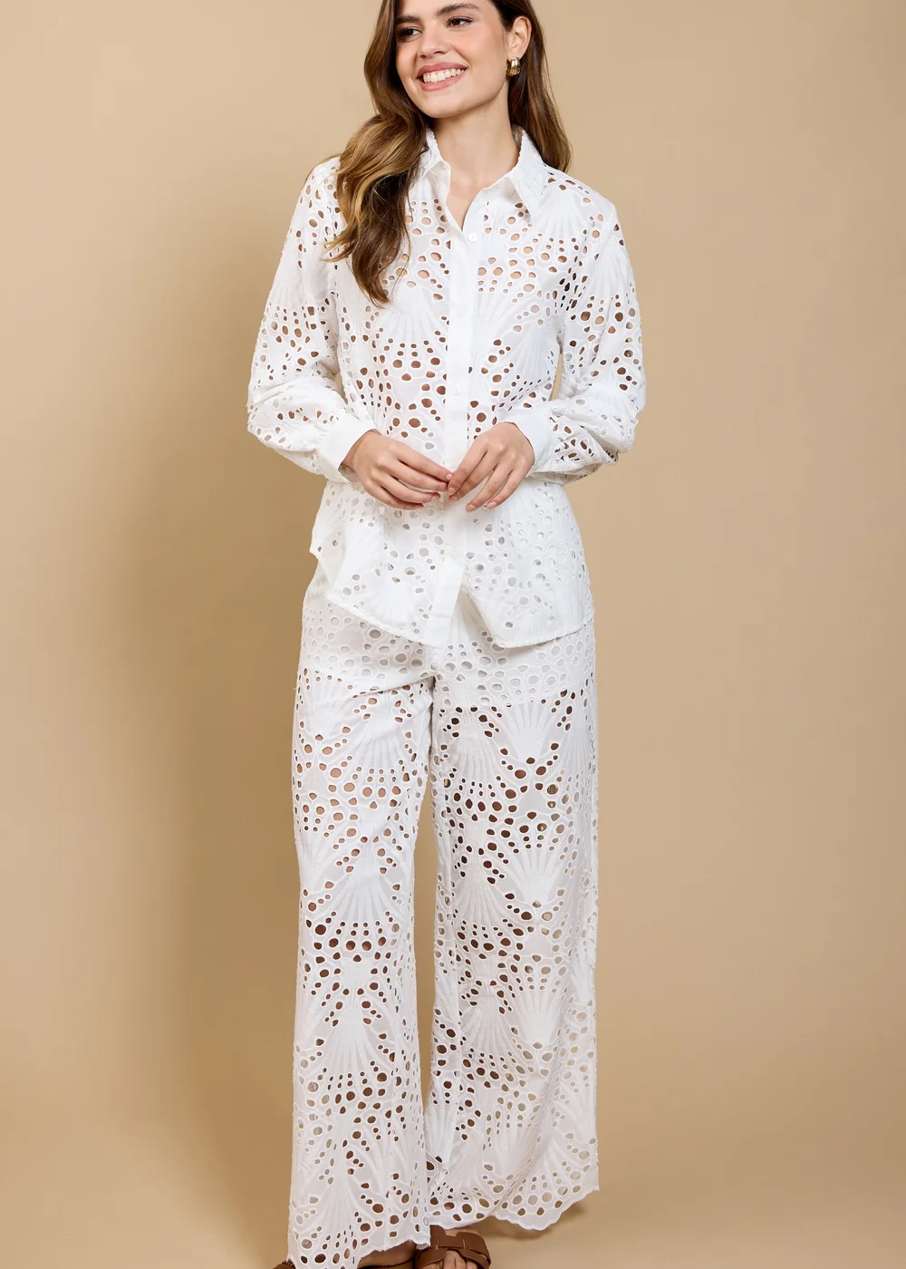 Little Mistress White Broderie Shirt - M Image 5