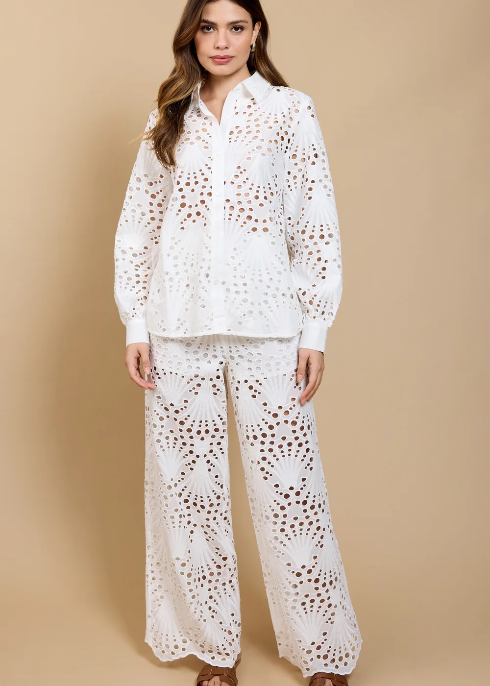 Little Mistress White Broderie Shirt - M Image 4