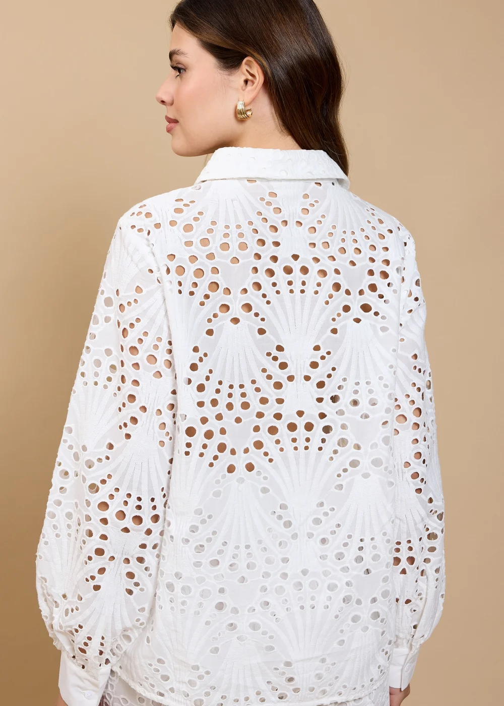Little Mistress White Broderie Shirt - M Image 2
