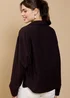Little Mistress Brown Tie Detail Blouse - L Image 2