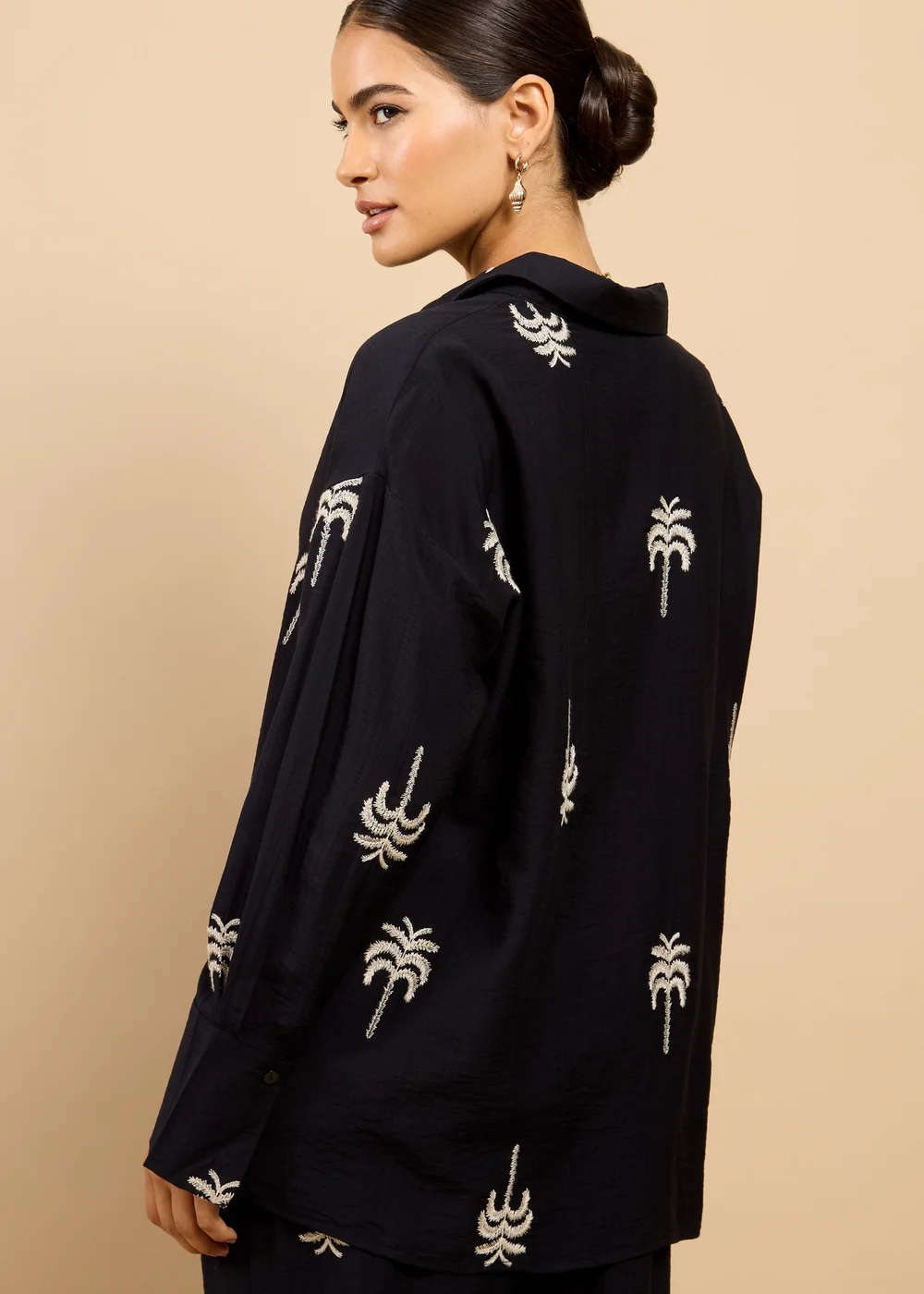 Little Mistress Black Embroidered Shirt Vicky Pattison EDIT - S Image 2
