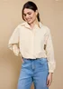 Little Mistress Beige Crop Shirt - M Image 1