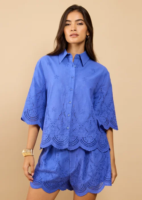 Little Mistress Blue Embroidered Shirt - XL Image 1