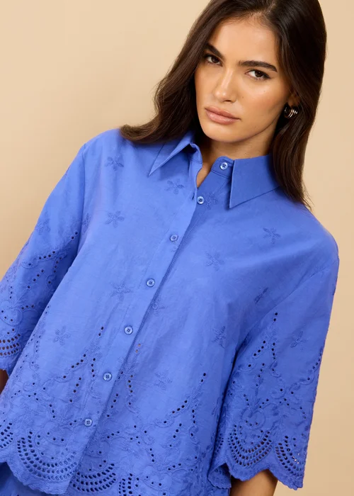 Little Mistress Blue Embroidered Shirt - XL Image 3