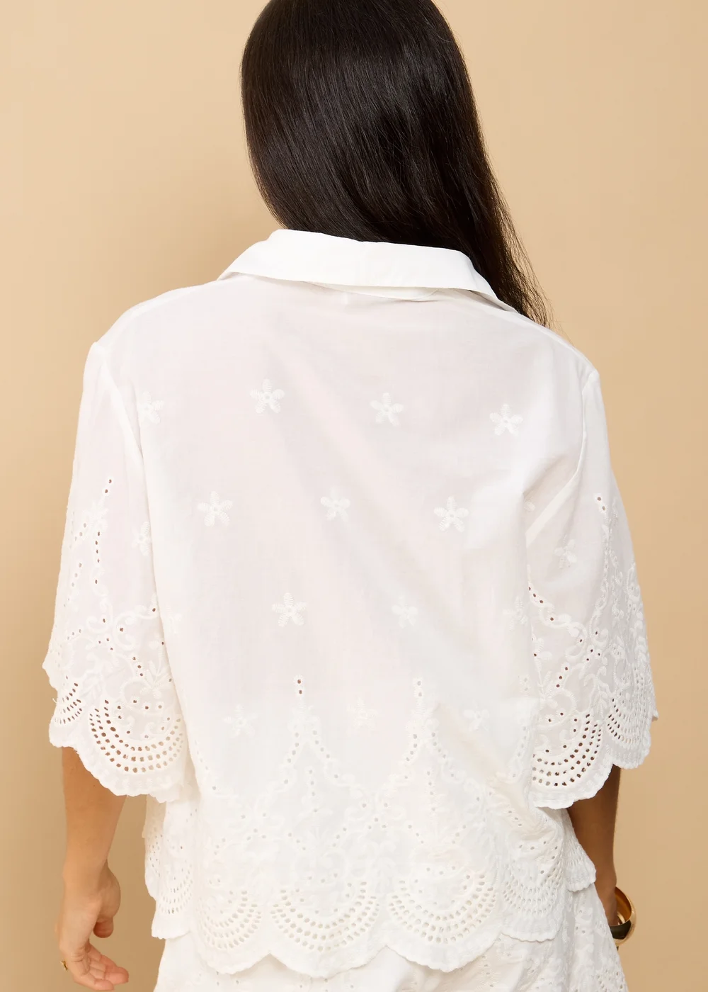 Little Mistress White Embroidered Shirt - S Image 2