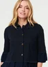 Izabel London Navy Frilled Hem 3/4 Flare Sleeve Shirt - 14 Image 3