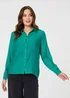 Izabel London Green Semi Sheer Layered Long Sleeve Shirt - 12 Image 4