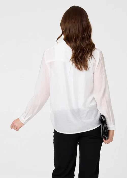 Izabel London White Semi Sheer Layered Long Sleeve Shirt - 8 Image 2