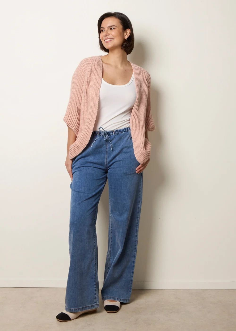 Blue Vanilla Pink Edge To Edge Rib Cardigan - One Size Image 2