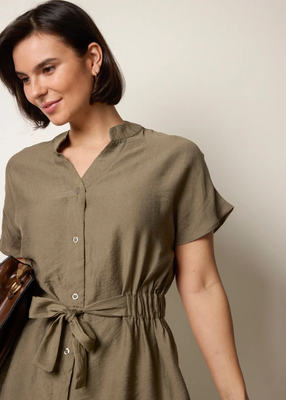 Blue Vanilla Khaki Two Piece Belted Co-Ord Set - M Image 4