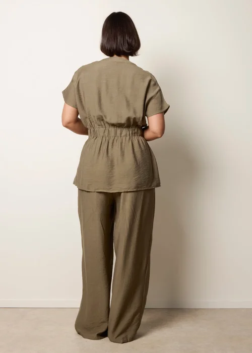 Blue Vanilla Khaki Two Piece Belted Co-Ord Set - M Image 5