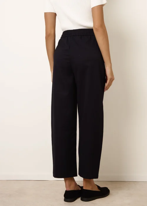 Blue Vanilla Navy Elastic Waist Drawstring Trousers - L Image 4