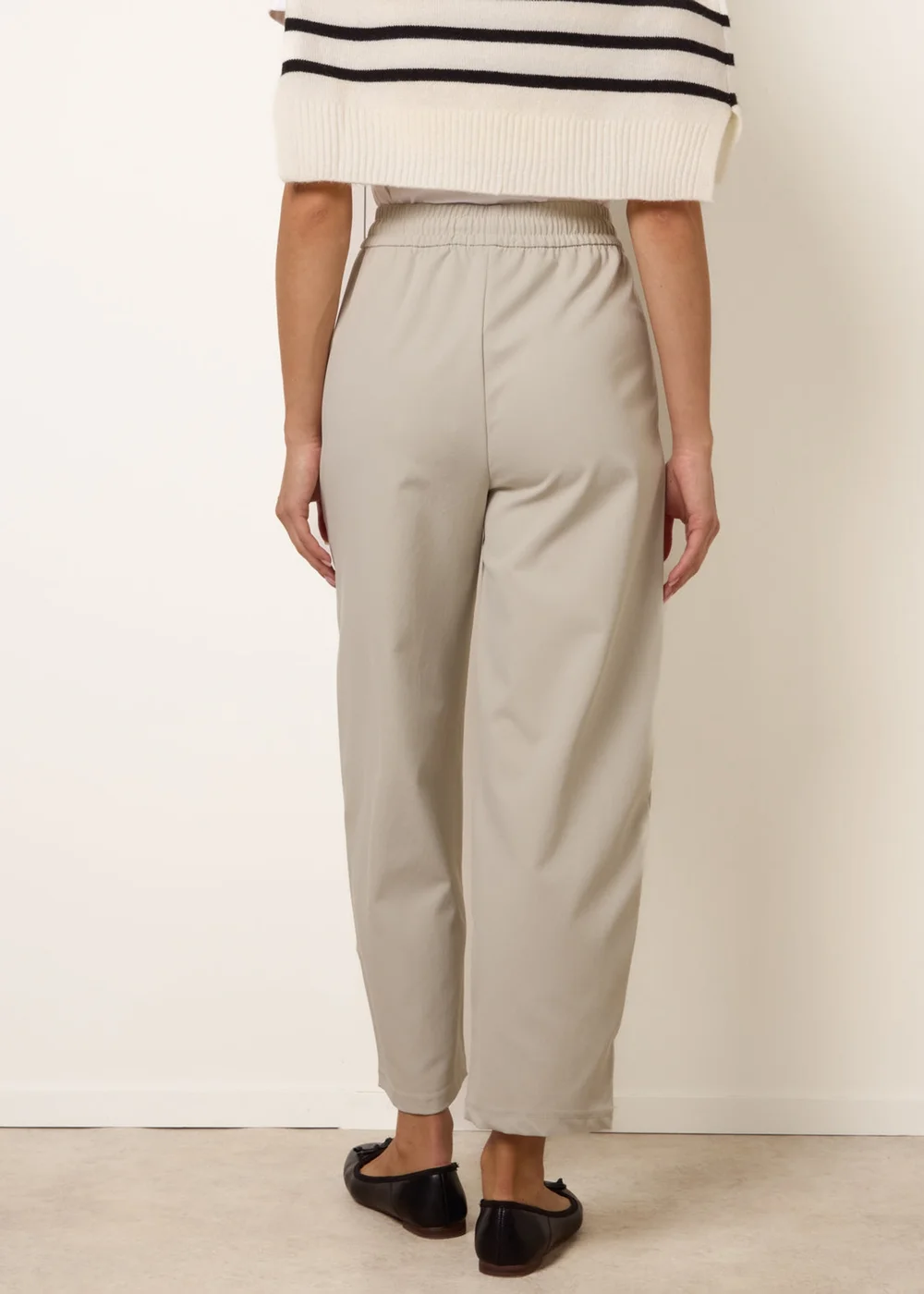 Blue Vanilla Stone Elastic Waist Drawstring Trousers - L Image 4