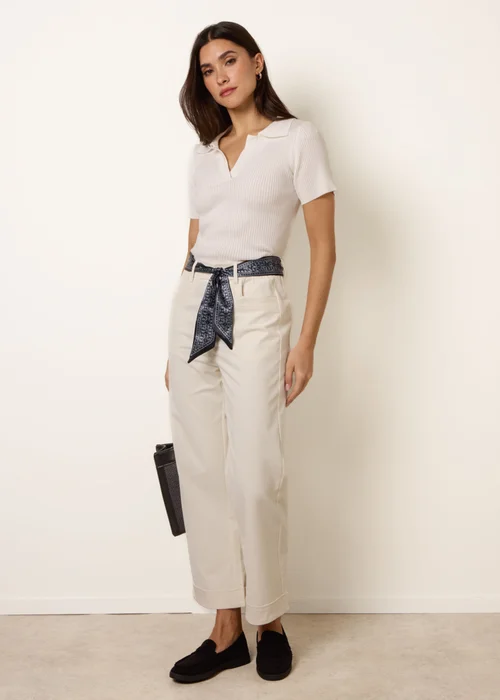 Blue Vanilla White Scarf Belt Trousers - XL Image 1