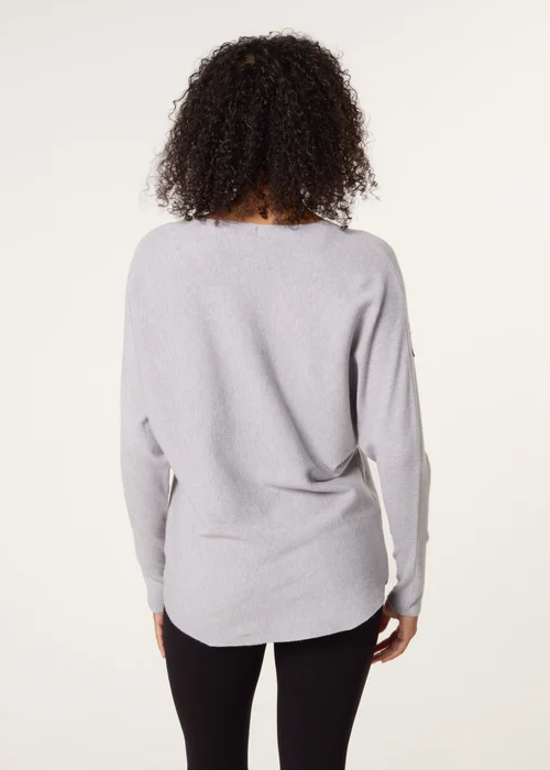 Blue Vanilla Grey Embroidered Long Sleeve Jumper - L/XL Image 4