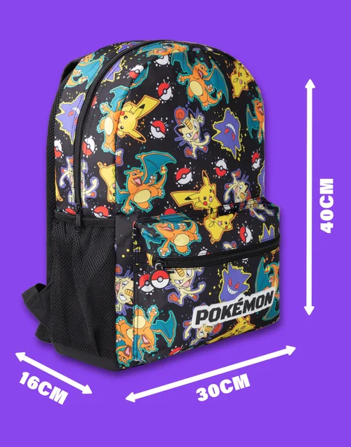 Vanilla Underground Pokemon Boys Black Character All Over Print Backpack - One Size Image 6