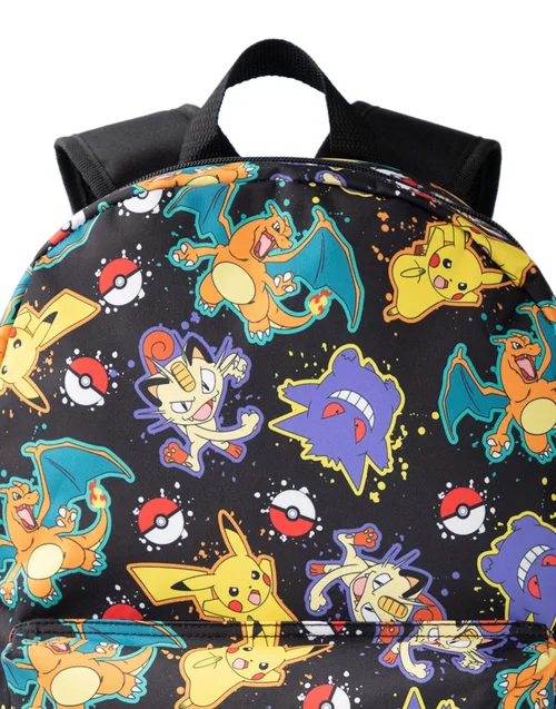 Vanilla Underground Pokemon Boys Black Character All Over Print Backpack - One Size Image 3
