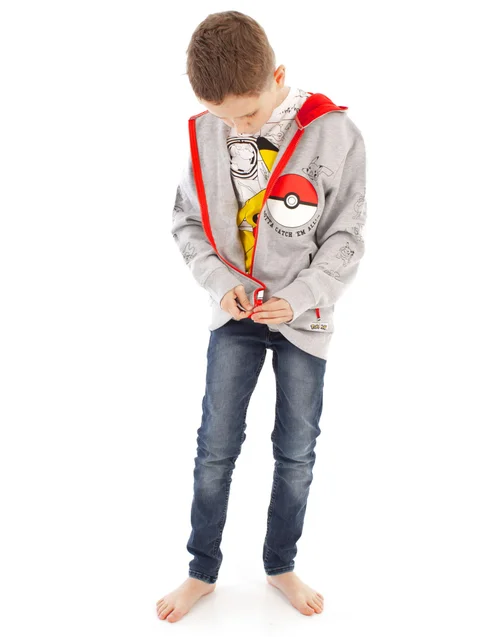 Pokemon Boys Grey Pokeball Pikachu Characters Print Hoodie (5-14 Years) - 5-6 Yrs Image 3