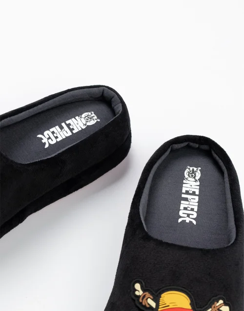 One Piece Black Logo Mule Slippers (7-12 Years) - 11-12 Yrs Image 5