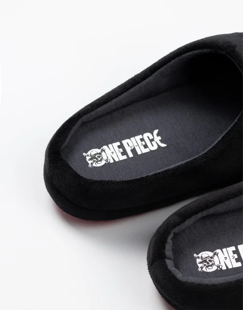 One Piece Black Logo Mule Slippers (7-12 Years) - 11-12 Yrs Image 2