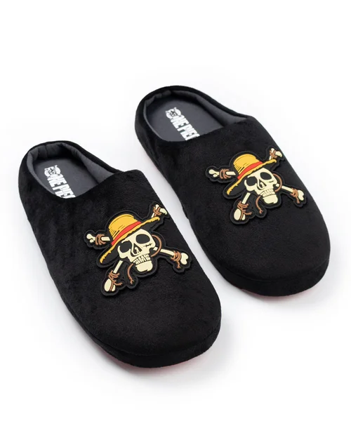 One Piece Black Logo Mule Slippers (7-12 Years) - 11-12 Yrs Image 1